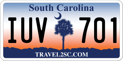 SC license plate IUV701