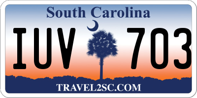 SC license plate IUV703