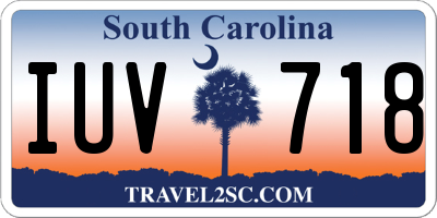 SC license plate IUV718