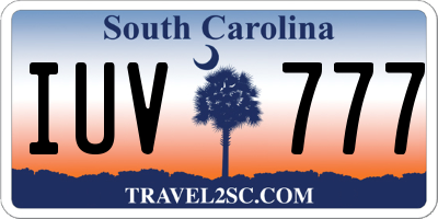 SC license plate IUV777