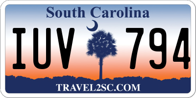 SC license plate IUV794