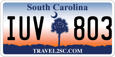 SC license plate IUV803