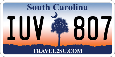 SC license plate IUV807