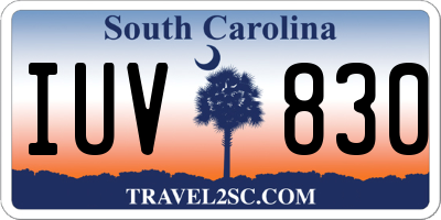 SC license plate IUV830