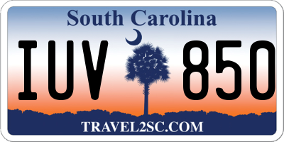 SC license plate IUV850
