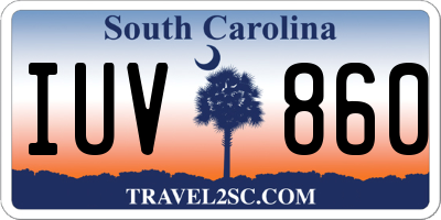 SC license plate IUV860
