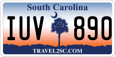 SC license plate IUV890