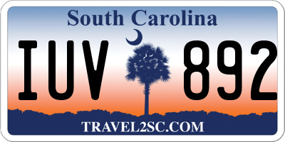 SC license plate IUV892