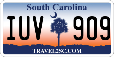 SC license plate IUV909