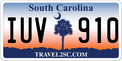 SC license plate IUV910