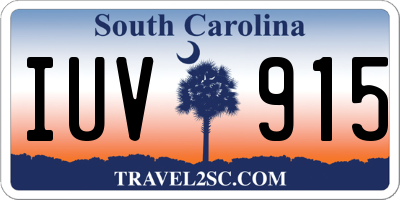 SC license plate IUV915