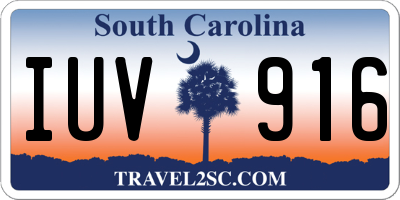 SC license plate IUV916