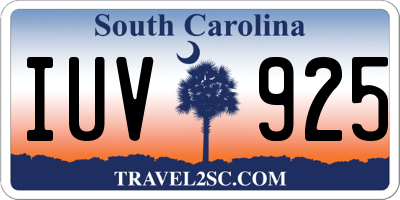 SC license plate IUV925