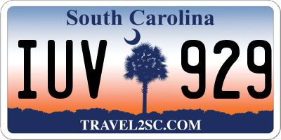 SC license plate IUV929