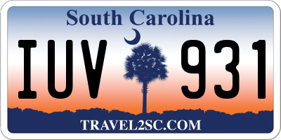 SC license plate IUV931
