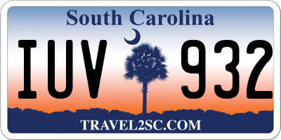 SC license plate IUV932