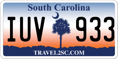 SC license plate IUV933