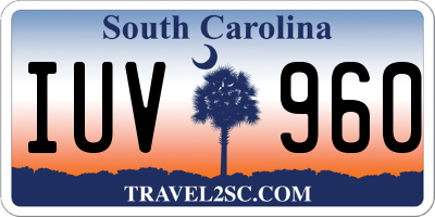 SC license plate IUV960