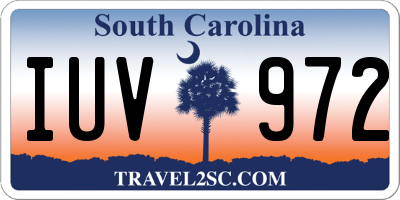 SC license plate IUV972