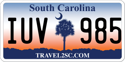SC license plate IUV985