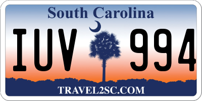 SC license plate IUV994