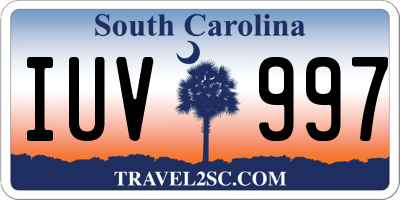 SC license plate IUV997