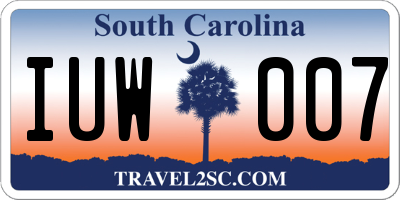 SC license plate IUW007