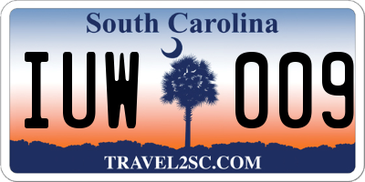 SC license plate IUW009