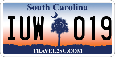 SC license plate IUW019