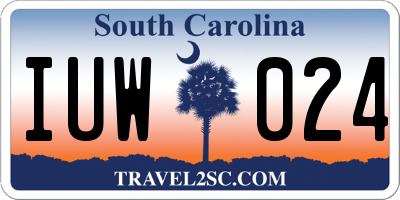 SC license plate IUW024