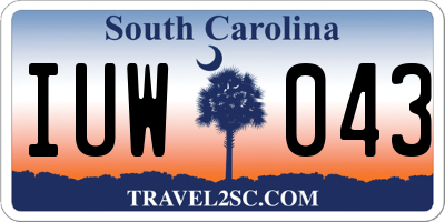 SC license plate IUW043