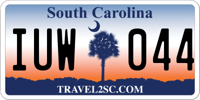 SC license plate IUW044