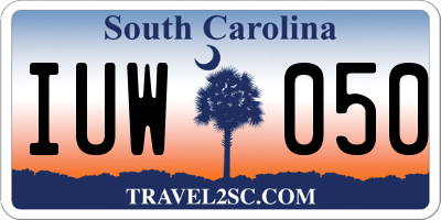 SC license plate IUW050