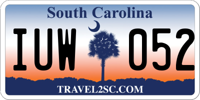 SC license plate IUW052