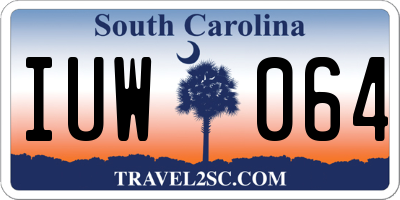 SC license plate IUW064