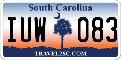 SC license plate IUW083