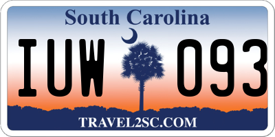 SC license plate IUW093
