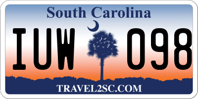 SC license plate IUW098