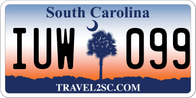 SC license plate IUW099
