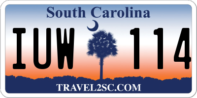SC license plate IUW114