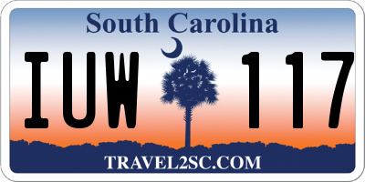SC license plate IUW117