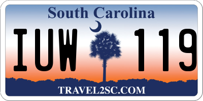 SC license plate IUW119