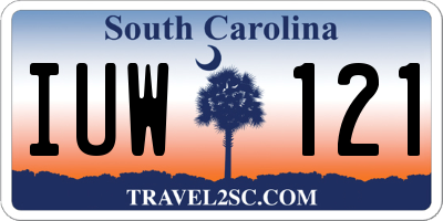 SC license plate IUW121