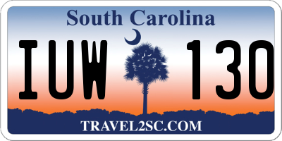 SC license plate IUW130