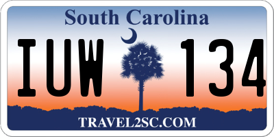 SC license plate IUW134