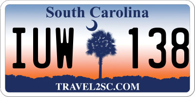 SC license plate IUW138