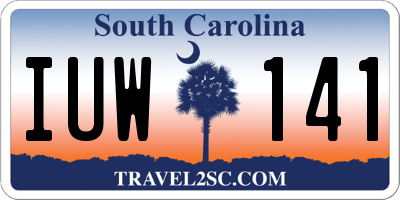 SC license plate IUW141