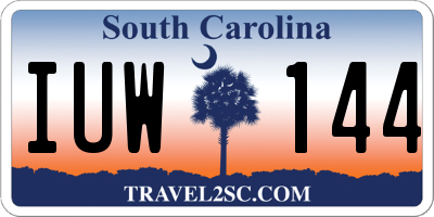 SC license plate IUW144