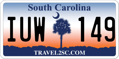 SC license plate IUW149