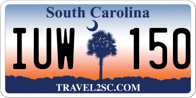 SC license plate IUW150